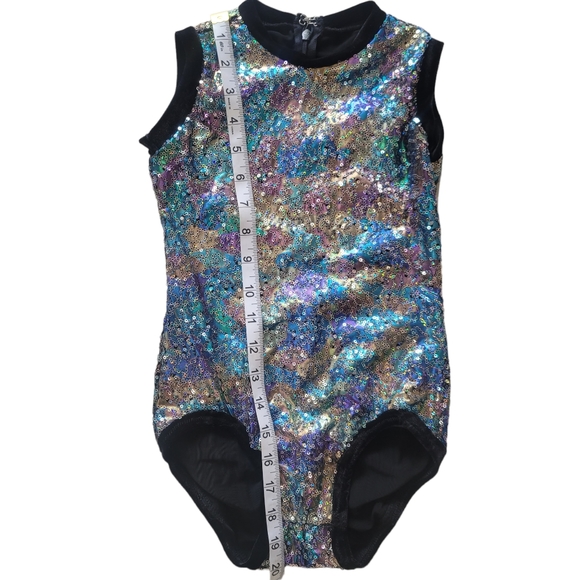 Iridescent Sequin Gymnastics Leotard , Multicolor 7/8 years old - Picture 4 of 9